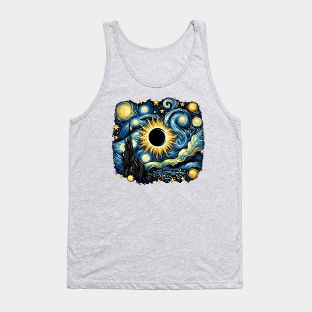 Eclipse Shirt 2024 Eclipse Tshirt Eclipse Shirt April 8 2024 Tee Eclipse 2024 Van Gogh Solar Eclipse Tank Top by HoosierDaddy